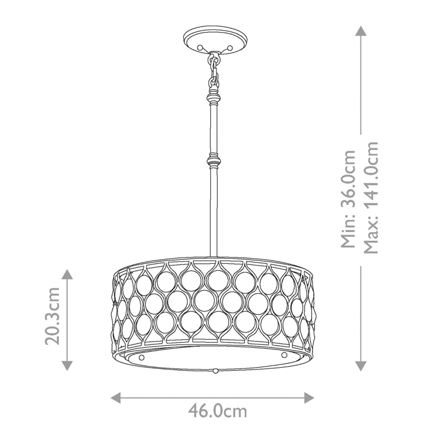 Feiss - Chandelier on a pole LUCIA 3xE27/60W/230V