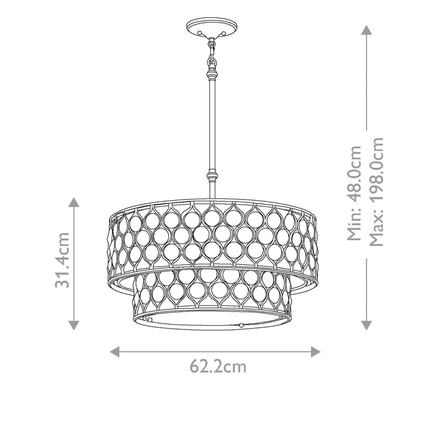 Feiss - Chandelier on a pole LUCIA 6xE27/60W/230V