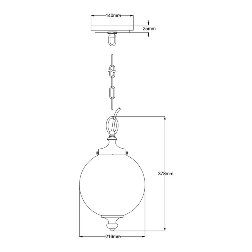 Feiss - Chandelier on a chain PARKMAN 1xE27/60W/230V