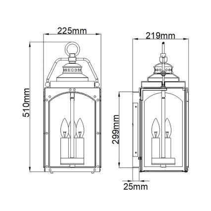 Feiss - Outdoor wall light RANDHURST 3xE14/40W/230V IP44