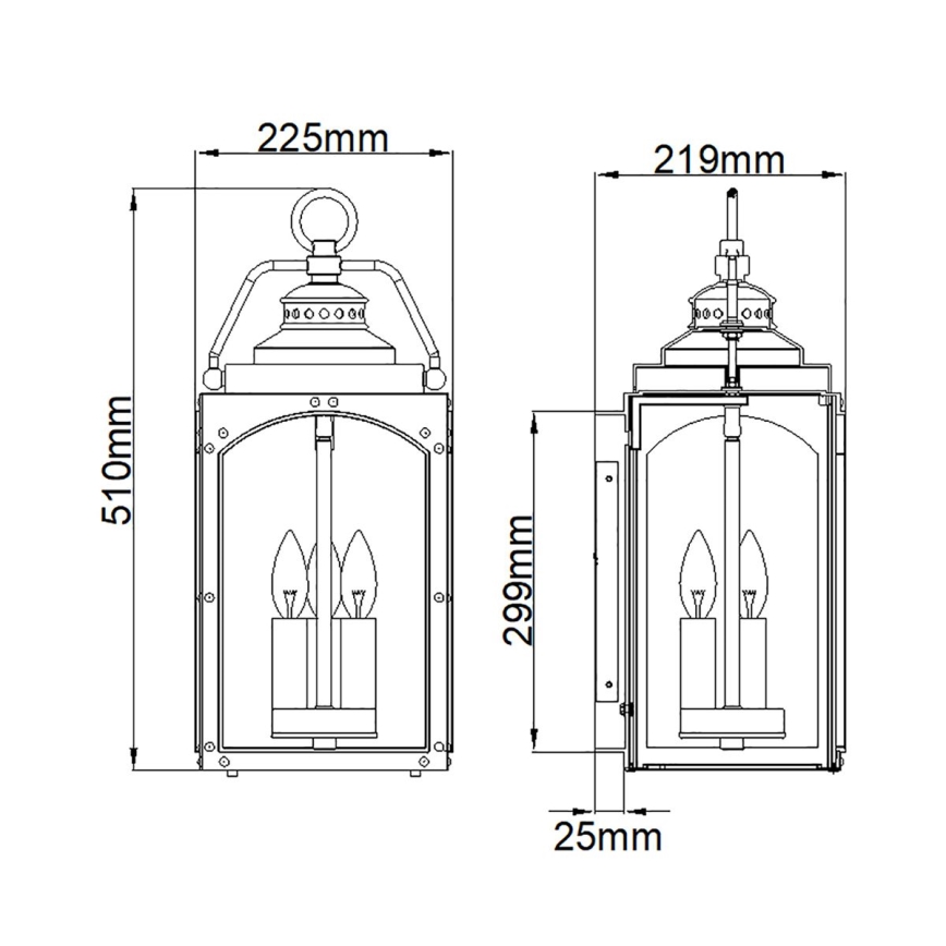 Feiss - Outdoor wall light RANDHURST 3xE14/40W/230V IP44