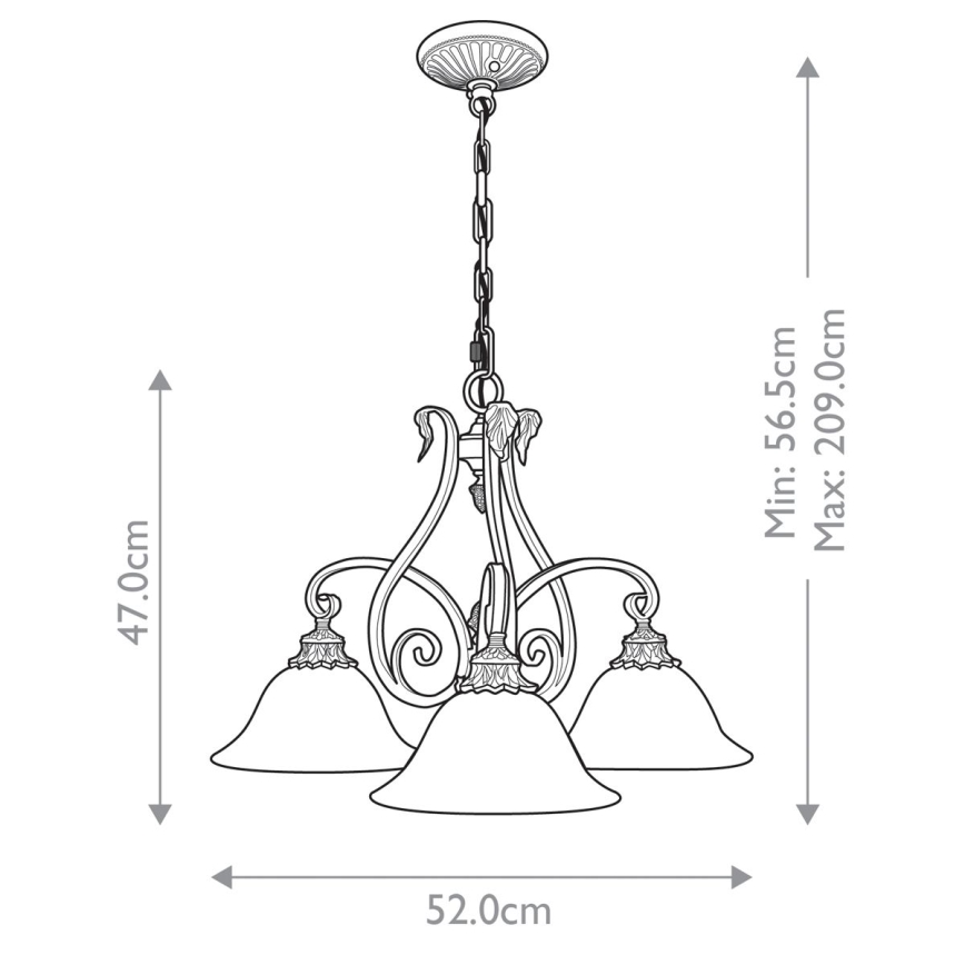 Feiss - Chandelier on a chain SONOMA VALLEY 3xE27/60W/230V