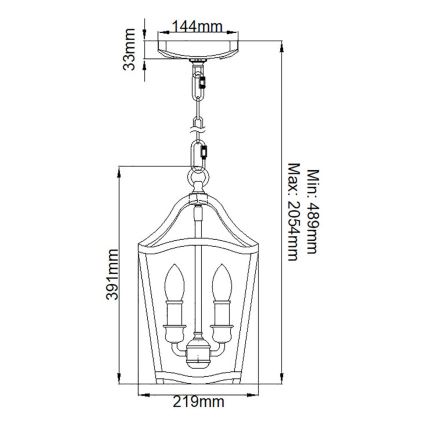 Feiss - Chandelier on a chain YARMOUTH 3xE14/60W/230V