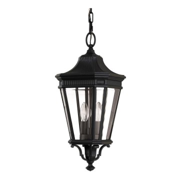 Feiss - Outdoor chandelier on a chain COTSWOLD LANE 2xE14/60W/230V IP23 black