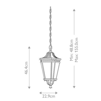 Feiss - Outdoor chandelier on a chain COTSWOLD LANE 2xE14/60W/230V IP23 black