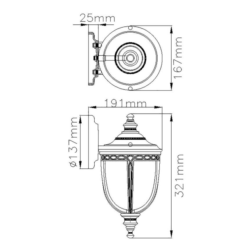 Feiss - Outdoor wall light ENGLISH BRIDLE 1xE27/60W/230V IP44