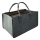 Felt wood basket with handles 27x50 cm grey