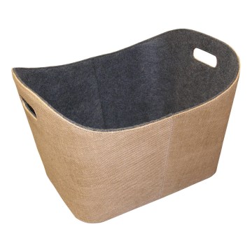 Felt wood basket with handles 35x55 cm beige