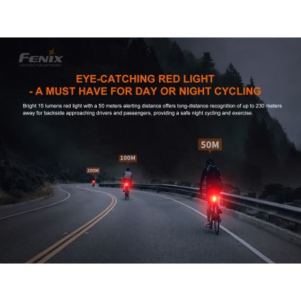 Fenix BC05RV20 - LED Rechargeable bicycle flashlight LED/USB IP66 15 lm 120 hrs