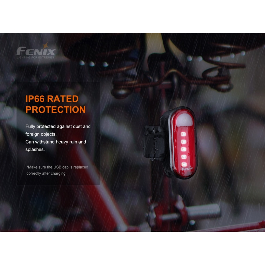 Fenix BC05RV20 - LED Rechargeable bicycle flashlight LED/USB IP66 15 lm 120 hrs