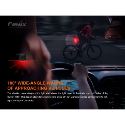 Fenix BC05RV20 - LED Rechargeable bicycle flashlight LED/USB IP66 15 lm 120 hrs