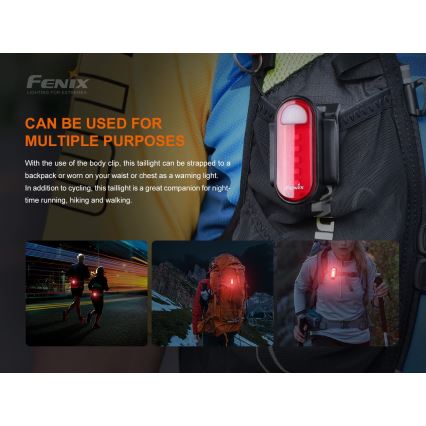 Fenix BC05RV20 - LED Rechargeable bicycle flashlight LED/USB IP66 15 lm 120 hrs