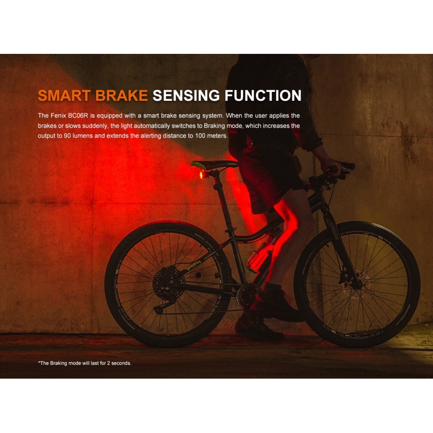 Fenix BC06R - LED Dimmable rechargeable bike light LED/USB IP66 90 lm 24,5 h 560 mAh