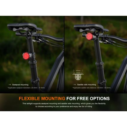 Fenix BC06R - LED Dimmable rechargeable bike light LED/USB IP66 90 lm 24,5 h 560 mAh