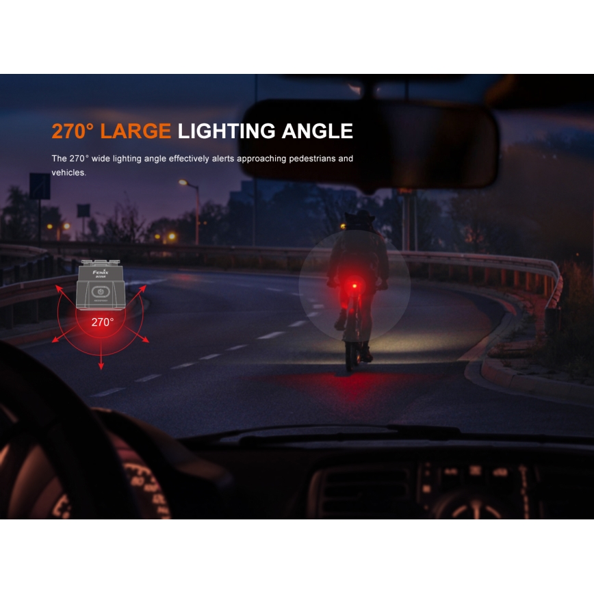Fenix BC06R - LED Dimmable rechargeable bike light LED/USB IP66 90 lm 24,5 h 560 mAh