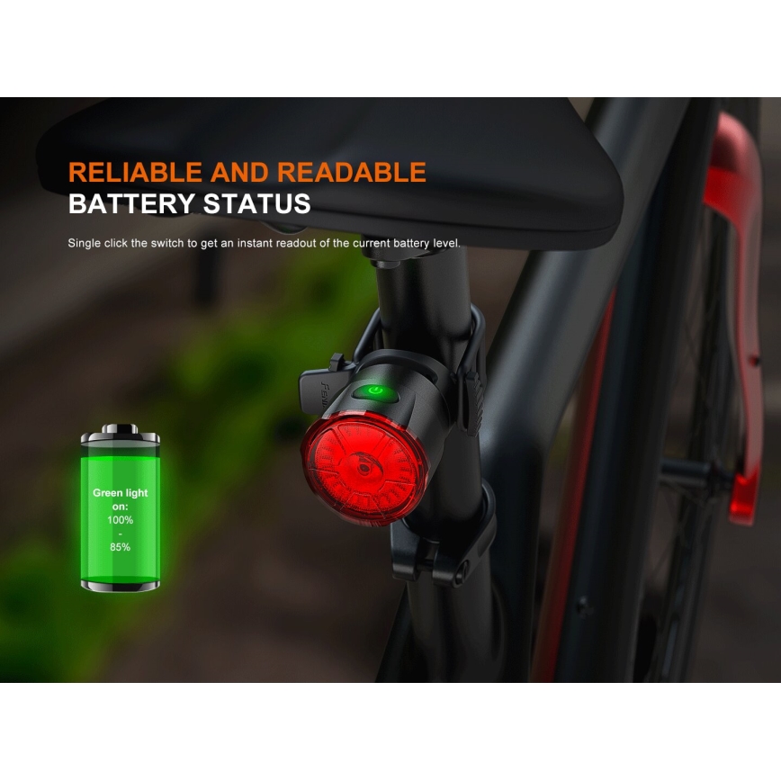 Fenix BC06R - LED Dimmable rechargeable bike light LED/USB IP66 90 lm 24,5 h 560 mAh