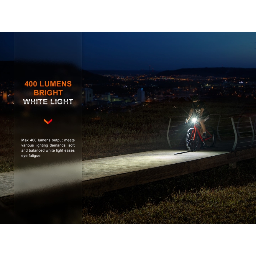 Fenix BC15R-LED Dimmable rechargeable bike light LED/USB IP66 400 lm 31,5 hours