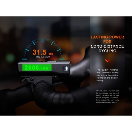 Fenix BC15R-LED Dimmable rechargeable bike light LED/USB IP66 400 lm 31,5 hours