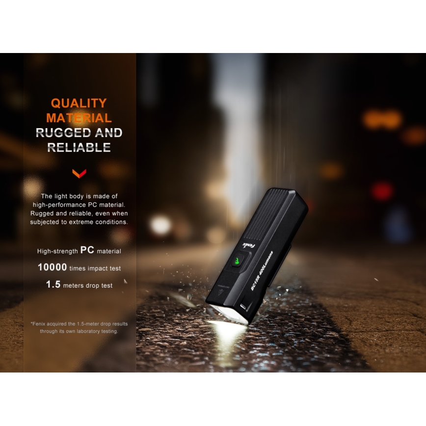 Fenix BC15R-LED Dimmable rechargeable bike light LED/USB IP66 400 lm 31,5 hours