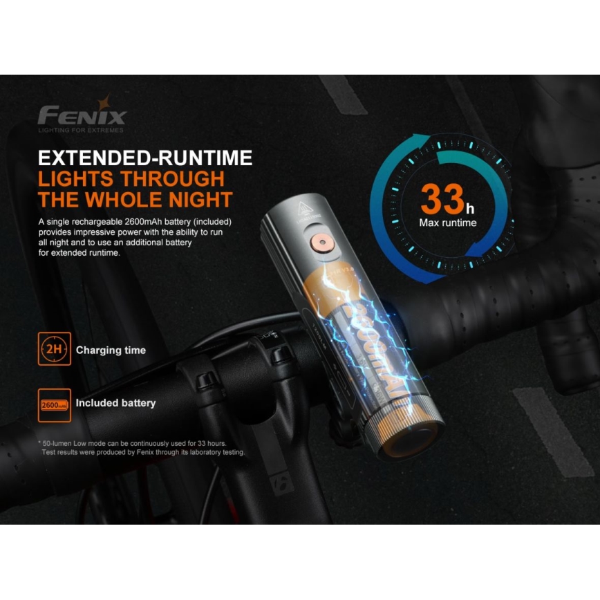 Fenix BC21RV30 - LED Rechargeable bicycle light LED/USB IP68 1200 lm 33 hrs