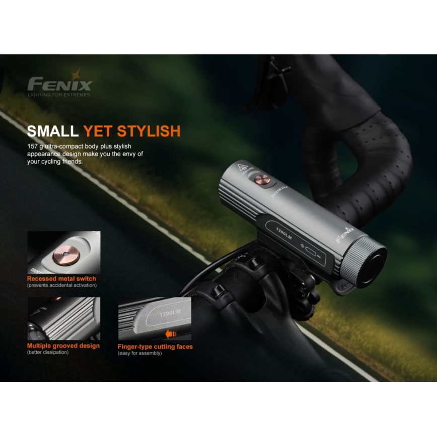 Fenix BC21RV30 - LED Rechargeable bicycle light LED/USB IP68 1200 lm 33 hrs