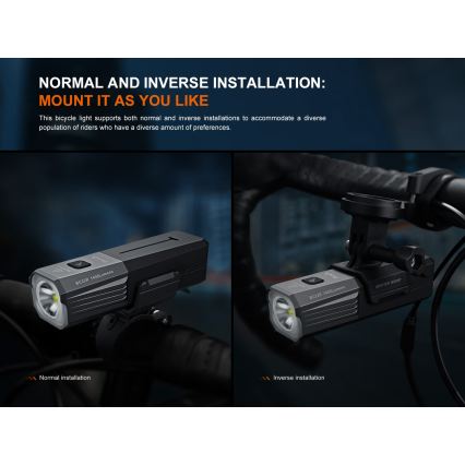 Fenix BC22R - Dimmable Rechargeable Bike Light LED/USB 3400 mAh IP66 1400 lm 41 h Black