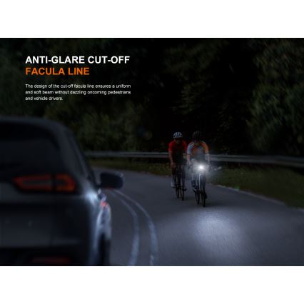 Fenix BC22R - Dimmable Rechargeable Bike Light LED/USB 3400 mAh IP66 1400 lm 41 h Black