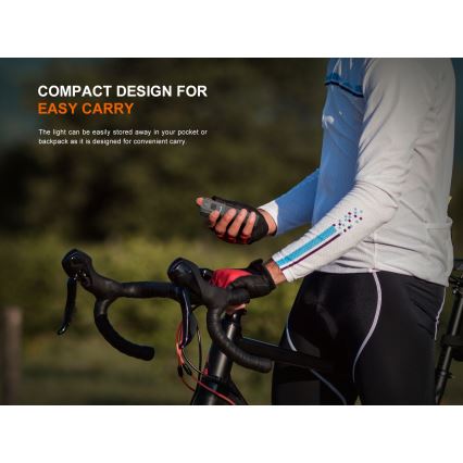Fenix BC22R - Dimmable Rechargeable Bike Light LED/USB 3400 mAh IP66 1400 lm 41 h Black
