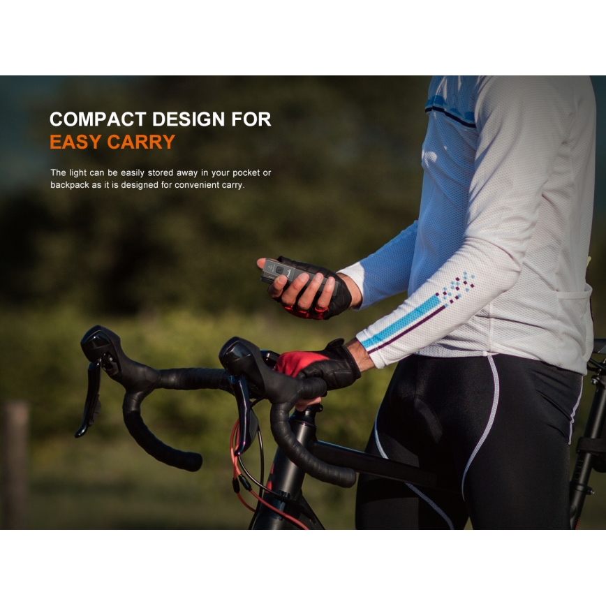 Fenix BC22R - Dimmable Rechargeable Bike Light LED/USB 3400 mAh IP66 1400 lm 41 h Black