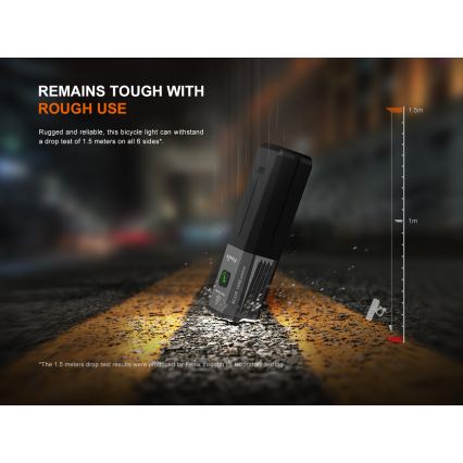 Fenix BC22R - Dimmable Rechargeable Bike Light LED/USB 3400 mAh IP66 1400 lm 41 h Black
