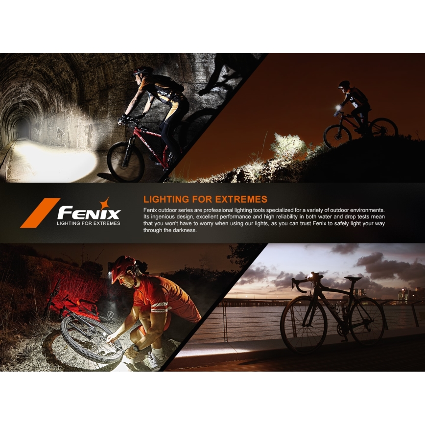 Fenix BC22R - Dimmable Rechargeable Bike Light LED/USB 3400 mAh IP66 1400 lm 41 h Black