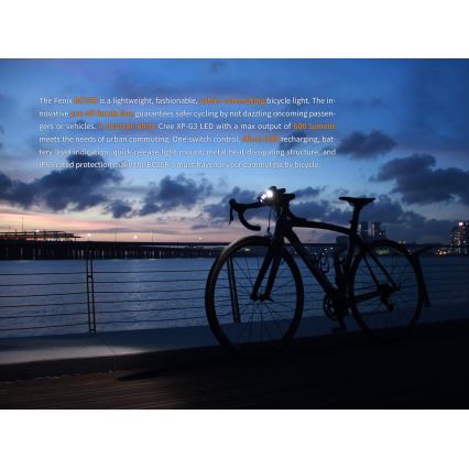Fenix BC25R - LED Rechargeable bicycle ligh LED/USB IP66 600 lm 36 hrs