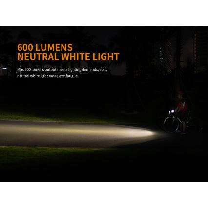 Fenix BC25R - LED Rechargeable bicycle ligh LED/USB IP66 600 lm 36 hrs