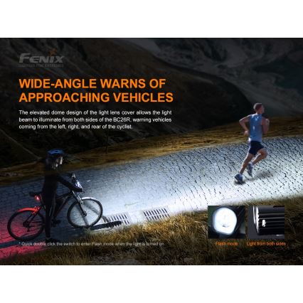 Fenix BC26R - LED Rechargeable bicycle light LED/USB IP68 1600 lm 65 hrs