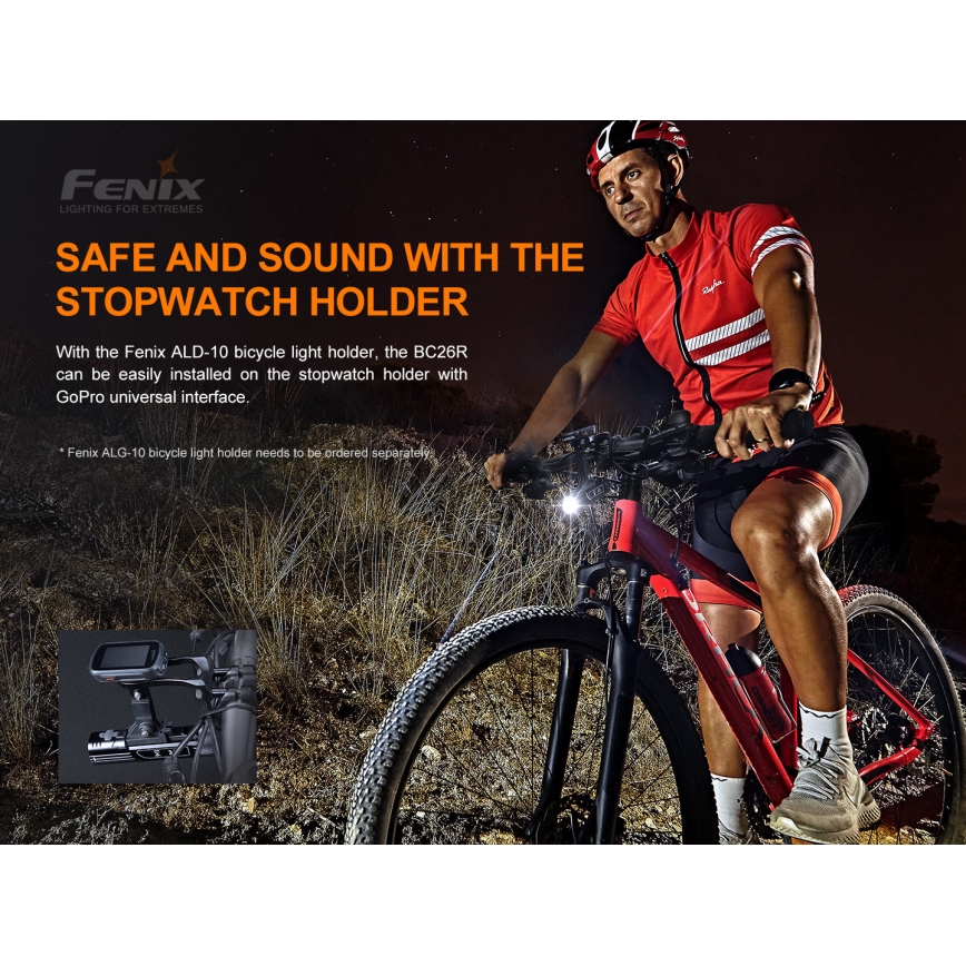 Fenix BC26R - LED Rechargeable bicycle light LED/USB IP68 1600 lm 65 hrs