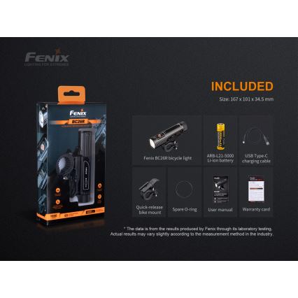 Fenix BC26R - LED Rechargeable bicycle light LED/USB IP68 1600 lm 65 hrs