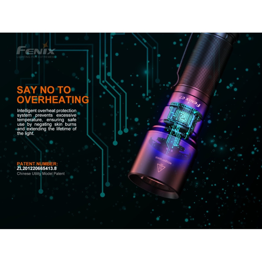 Fenix C7 - LED Dimmable rechargeable flashlight 1xLED/1x21700 IP68 3000 lm 68 h