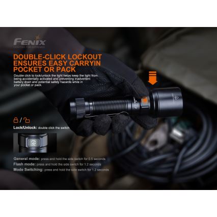 Fenix C7 - LED Dimmable rechargeable flashlight 1xLED/1x21700 IP68 3000 lm 68 h