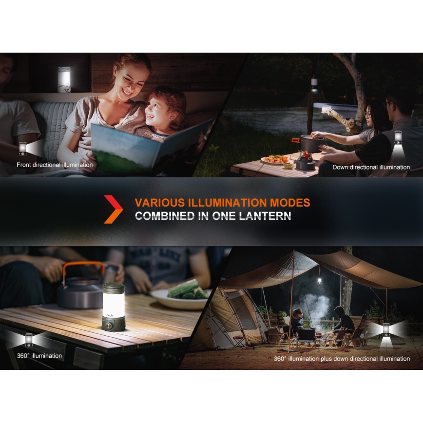 Fenix CL26RPROCAM - LED Dimmable portable rechargeable lamp LED/USB IP66 650 lm 408 h grey