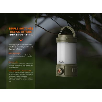 Fenix CL26RPROCAM - LED Dimmable portable rechargeable lamp LED/USB IP66 650 lm 408 h grey