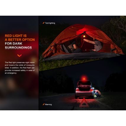 Fenix CL26RPROCAM - LED Dimmable portable rechargeable lamp LED/USB IP66 650 lm 408 h grey