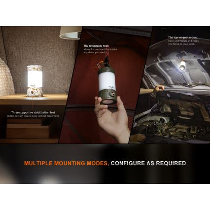 Fenix CL26RPROCAM - LED Dimmable portable rechargeable lamp LED/USB IP66 650 lm 408 h grey