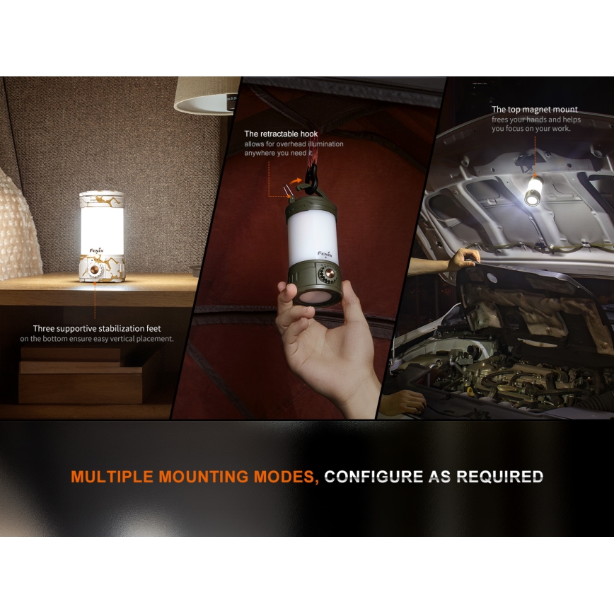 Fenix CL26RPROOLI - LED Dimmable portable rechargeable lamp LED/USB IP66 650 lm 408 h green