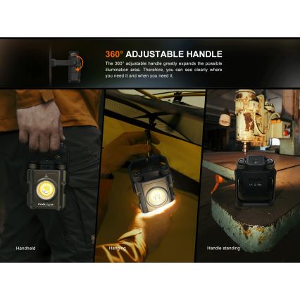 Fenix CL27RGRE - LED Dimmable rechargeable light LED/USB IP66 1600 lm 285 h