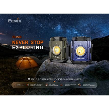 Fenix CL27RGRE - LED Dimmable rechargeable light LED/USB IP66 1600 shiny 285 h 5000 mAh