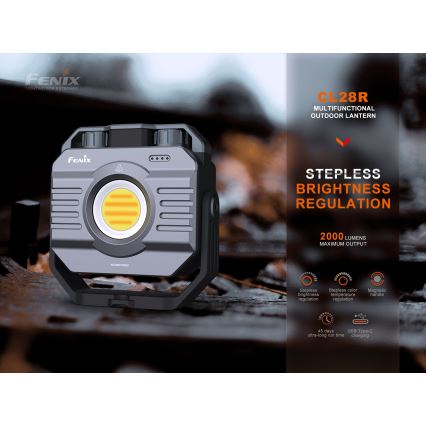 Fenix CL28R - LED Dimmable rechargeable floodlight with a powerbank LED/USB IP66 2000 lm 360 h