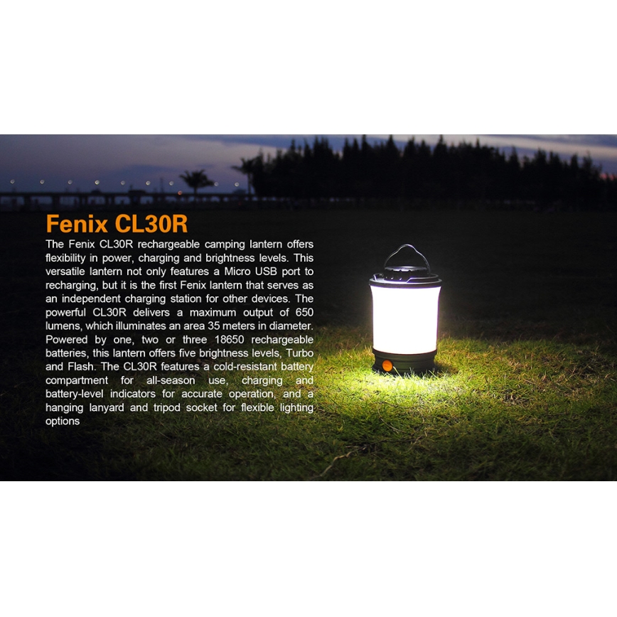 Fenix CL30R - LED Portable rechargeable lamp LED/USB/6xCR123A IPX7 650 lm 300 h 2600 mAh