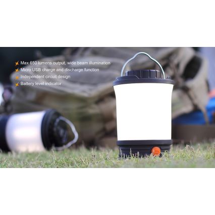 Fenix CL30R - LED Portable rechargeable lamp LED/USB/6xCR123A IPX7 650 lm 300 h 2600 mAh