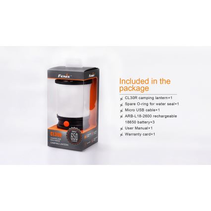 Fenix CL30R - LED Portable rechargeable lamp LED/USB/6xCR123A IPX7 650 lm 300 h 2600 mAh
