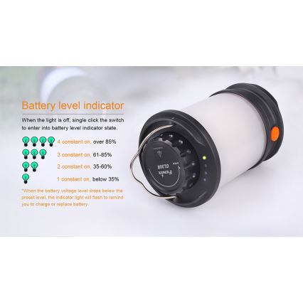 Fenix CL30R - LED Portable rechargeable lamp LED/USB/6xCR123A IPX7 650 lm 300 h 2600 mAh